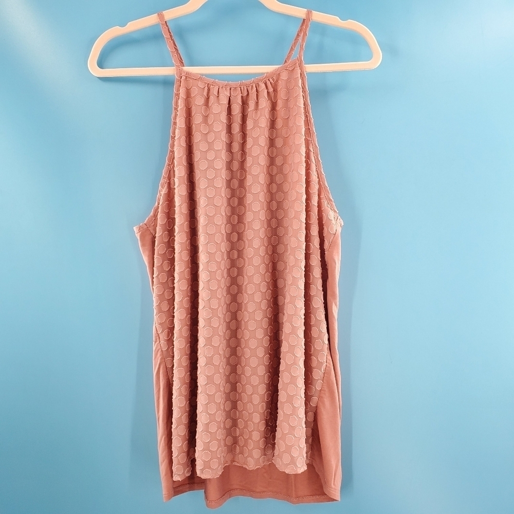 41 Hawthorne peach polka dot racerback tank XL